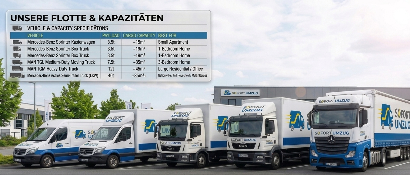 Sofort Umzug Fleet and Capacities